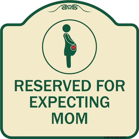 Signmission Reserved for Expecting Mom W/ Graphic Heavy-Gauge Aluminum Sign, 18" L, 18" H, TG-1818-23199 A-DES-TG-1818-23199